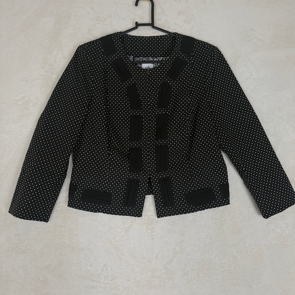 CAbi Black Polka Dot Cropped Jacket